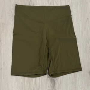 Olive Green vitality cloud Women's biker Shorts